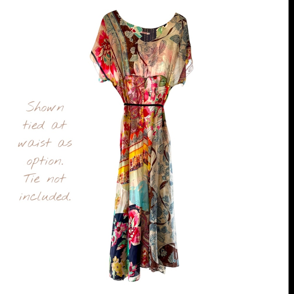 Johnny Was Patchwork Silk Maxi Dress – Size 1X - Unworn - Picture 3 of 5